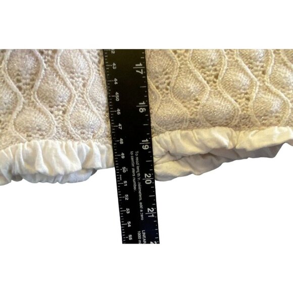 MANOUSH Women Sweater Size M Ivory Cardigan Single Snap Metallic Event Elegant - Picture 10 of 13
